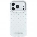 Husa Karl Lagerfeld IML Rhinestones Allover Logo compatibila cu iPhone 18 Pro / 17 Pro, Alb 2 - lerato.ro
