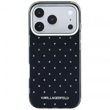 Husa Karl Lagerfeld IML Rhinestones Allover Logo compatibila cu iPhone 18 Pro / 17 Pro, Negru