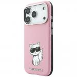 Husa Karl Lagerfeld Smooth Choupette Sketch cu MagSafe compatibila cu iPhone 18 Pro / 17 Pro, Roz 3 - lerato.ro