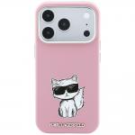 Husa Karl Lagerfeld Smooth Choupette Sketch cu MagSafe compatibila cu iPhone 18 Pro / 17 Pro, Roz 2 - lerato.ro