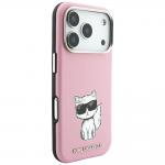Husa Karl Lagerfeld Smooth Choupette Sketch cu MagSafe compatibila cu iPhone 18 Pro / 17 Pro, Roz 5 - lerato.ro