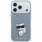 Husa Karl Lagerfeld Smooth Choupette Sketch cu MagSafe compatibila cu iPhone 18 Pro / 17 Pro, Albastru 2 - lerato.ro