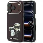 Husa Karl Lagerfeld Smooth Karl and Choupette Bodies Sketch cu MagSafe compatibila cu iPhone 18 Pro / 17 Pro, Burgundy 4 - lerato.ro