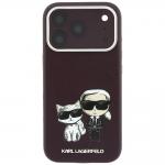 Husa Karl Lagerfeld Smooth Karl and Choupette Bodies Sketch cu MagSafe compatibila cu iPhone 18 Pro / 17 Pro, Burgundy 2 - lerato.ro