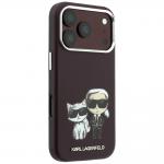 Husa Karl Lagerfeld Smooth Karl and Choupette Bodies Sketch cu MagSafe compatibila cu iPhone 18 Pro / 17 Pro, Burgundy 5 - lerato.ro