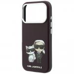 Husa Karl Lagerfeld Smooth Karl and Choupette Bodies Sketch cu MagSafe compatibila cu iPhone 18 Pro / 17 Pro, Burgundy 7 - lerato.ro