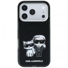 Husa Karl Lagerfeld mooth Karl and Choupette Bodies Sketch cu MagSafe compatibila cu iPhone 18 Pro / 17 Pro, Negru