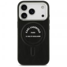 Huse si carcase iPhone 18 Pro, Husa Karl Lagerfeld Embossed Open Ring RSG Logo cu MagSafe compatibila cu iPhone 18 Pro / 17 Pro, Negru, lerato.ro