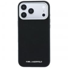Husa Karl Lagerfeld Grained Elongated Logo cu MagSafe compatibila cu iPhone 18 Pro / 17 Pro, Negru
