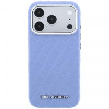 Husa Karl Lagerfeld Grained Allover Logo cu MagSafe compatibila cu iPhone 18 Pro / 17 Pro, Albastru