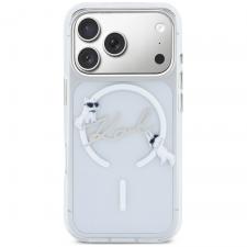 Husa Karl Lagerfeld Script Logo cu MagSafe compatibila cu iPhone 18 Pro / 17 Pro, Transparent