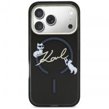 Husa Karl Lagerfeld Script Logo cu MagSafe compatibila cu iPhone 18 Pro / 17 Pro, Negru