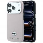 Husa Karl Lagerfeld Grained Choupette Head Metal cu MagSafe compatibila cu iPhone 18 Pro / 17 Pro, Roz 4 - lerato.ro