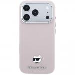 Husa Karl Lagerfeld Grained Choupette Head Metal cu MagSafe compatibila cu iPhone 18 Pro / 17 Pro, Roz 2 - lerato.ro