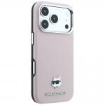 Husa Karl Lagerfeld Grained Choupette Head Metal cu MagSafe compatibila cu iPhone 18 Pro / 17 Pro, Roz 5 - lerato.ro