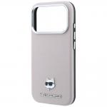 Husa Karl Lagerfeld Grained Choupette Head Metal cu MagSafe compatibila cu iPhone 18 Pro / 17 Pro, Roz 7 - lerato.ro