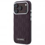 Husa Karl Lagerfeld Grained Mono Resin Logo cu MagSafe compatibila cu iPhone 18 Pro Max / 17 Pro Max, Burgundy 3 - lerato.ro