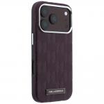 Husa Karl Lagerfeld Grained Mono Resin Logo cu MagSafe compatibila cu iPhone 18 Pro Max / 17 Pro Max, Burgundy 5 - lerato.ro