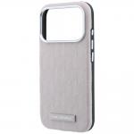 Husa Karl Lagerfeld Grained Mono Resin Logo cu MagSafe compatibila cu iPhone 18 Pro / 17 Pro, Roz 7 - lerato.ro