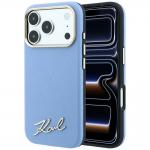 Husa Karl Lagerfeld Saffiano Small Script Metal Logo cu MagSafe compatibila cu iPhone 18 Pro / 17 Pro, Albastru 4 - lerato.ro