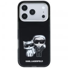 Huse si carcase iPhone 17 Pro Max, Husa Karl Lagerfeld IML Karl and Choupette Bodies Sketch Print cu MagSafe compatibila cu iPhone 18 Pro Max / 17 Pro Max, Negru, lerato.ro