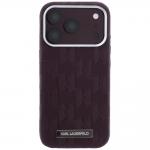Husa Karl Lagerfeld Grained Mono Resin Logo cu MagSafe compatibila cu iPhone 18 Pro / 17 Pro, Burgundy 2 - lerato.ro