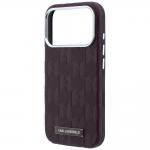 Husa Karl Lagerfeld Grained Mono Resin Logo cu MagSafe compatibila cu iPhone 18 Pro / 17 Pro, Burgundy 7 - lerato.ro