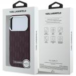 Husa Karl Lagerfeld Grained Mono Resin Logo cu MagSafe compatibila cu iPhone 18 Pro / 17 Pro, Burgundy 9 - lerato.ro
