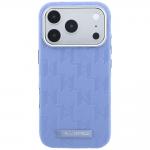 Husa Karl Lagerfeld Grained Mono Resin Logo cu MagSafe compatibila cu iPhone 18 Pro Max / 17 Pro Max, Albastru 2 - lerato.ro