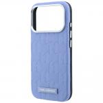 Husa Karl Lagerfeld Grained Mono Resin Logo cu MagSafe compatibila cu iPhone 18 Pro Max / 17 Pro Max, Albastru 7 - lerato.ro