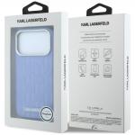 Husa Karl Lagerfeld Grained Mono Resin Logo cu MagSafe compatibila cu iPhone 18 Pro Max / 17 Pro Max, Albastru 9 - lerato.ro