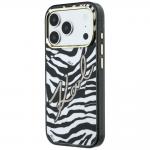 Husa Karl Lagerfeld IML Signature Zebra Glitter cu MagSafe compatibila cu iPhone 18 Pro Max / 17 Pro Max, Gold 3 - lerato.ro