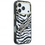 Husa Karl Lagerfeld IML Signature Zebra Glitter cu MagSafe compatibila cu iPhone 18 Pro Max / 17 Pro Max, Gold 5 - lerato.ro