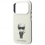 Husa Karl Lagerfeld Smooth Ikonik Sketch cu MagSafe compatibila cu iPhone 18 Pro / 17 Pro, Bej 7 - lerato.ro