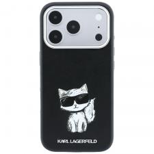 Huse si carcase iPhone 18 Pro, Husa Karl Lagerfeld Smooth Choupette Sketch cu MagSafe compatibila cu iPhone 18 Pro / 17 Pro, Negru, lerato.ro