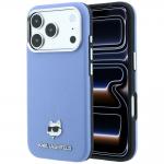 Husa Karl Lagerfeld Grained Choupette Head Metal cu MagSafe compatibila cu iPhone 18 Pro / 17 Pro, Albastru 4 - lerato.ro