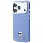 Husa Karl Lagerfeld Grained Choupette Head Metal cu MagSafe compatibila cu iPhone 18 Pro / 17 Pro, Albastru 3 - lerato.ro