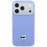 Husa Karl Lagerfeld Grained Choupette Head Metal cu MagSafe compatibila cu iPhone 18 Pro / 17 Pro, Albastru 2 - lerato.ro