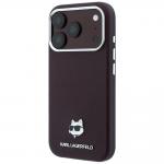 Husa Karl Lagerfeld Grained Choupette Head Metal cu MagSafe compatibila cu iPhone 18 Pro / 17 Pro, Mov 3 - lerato.ro