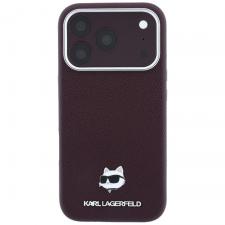 Huse si carcase iPhone 18 Pro, Husa Karl Lagerfeld Grained Choupette Head Metal cu MagSafe compatibila cu iPhone 18 Pro / 17 Pro, Mov, lerato.ro