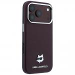 Husa Karl Lagerfeld Grained Choupette Head Metal cu MagSafe compatibila cu iPhone 18 Pro / 17 Pro, Mov 5 - lerato.ro