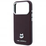 Husa Karl Lagerfeld Grained Choupette Head Metal cu MagSafe compatibila cu iPhone 18 Pro / 17 Pro, Mov 7 - lerato.ro