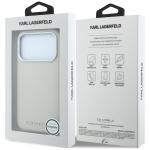 Husa Karl Lagerfeld Grained Elongated Logo cu MagSafe compatibila cu iPhone 18 Pro / 17 Pro, Bej 9 - lerato.ro