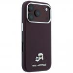 Husa Karl Lagerfeld Grained Choupette Head Metal cu MagSafe compatibila cu iPhone 17 Pro / 18 Pro, Burgundy 5 - lerato.ro