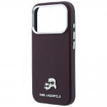 Husa Karl Lagerfeld Grained Choupette Head Metal cu MagSafe compatibila cu iPhone 17 Pro / 18 Pro, Burgundy 7 - lerato.ro