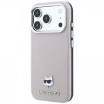 Husa Karl Lagerfeld Grained Choupette Head Metal cu MagSafe compatibila cu iPhone 17 Pro Max / 18 Pro Max, Roz 3 - lerato.ro