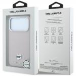 Husa Karl Lagerfeld Grained Choupette Head Metal cu MagSafe compatibila cu iPhone 17 Pro Max / 18 Pro Max, Roz 9 - lerato.ro