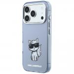 Husa Karl Lagerfeld IML Choupette Body Sketch Print cu MagSafe compatibila cu iPhone 18 Pro / 17 Pro, Albastru 3 - lerato.ro