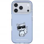 Husa Karl Lagerfeld IML Choupette Body Sketch Print cu MagSafe compatibila cu iPhone 18 Pro / 17 Pro, Albastru 2 - lerato.ro