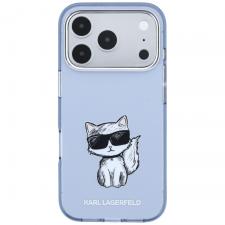 Huse si carcase iPhone 18 Pro, Husa Karl Lagerfeld IML Choupette Body Sketch Print cu MagSafe compatibila cu iPhone 18 Pro / 17 Pro, Albastru, lerato.ro